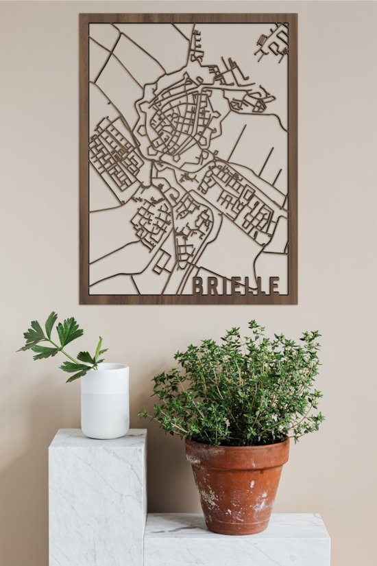 Houten Stadskaart Brielle